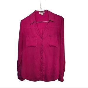 Express Pink Long Sleeve Portofino Dress Shirt Size Small